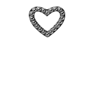 Christina Collect Hjerte prik rings i sort sølv